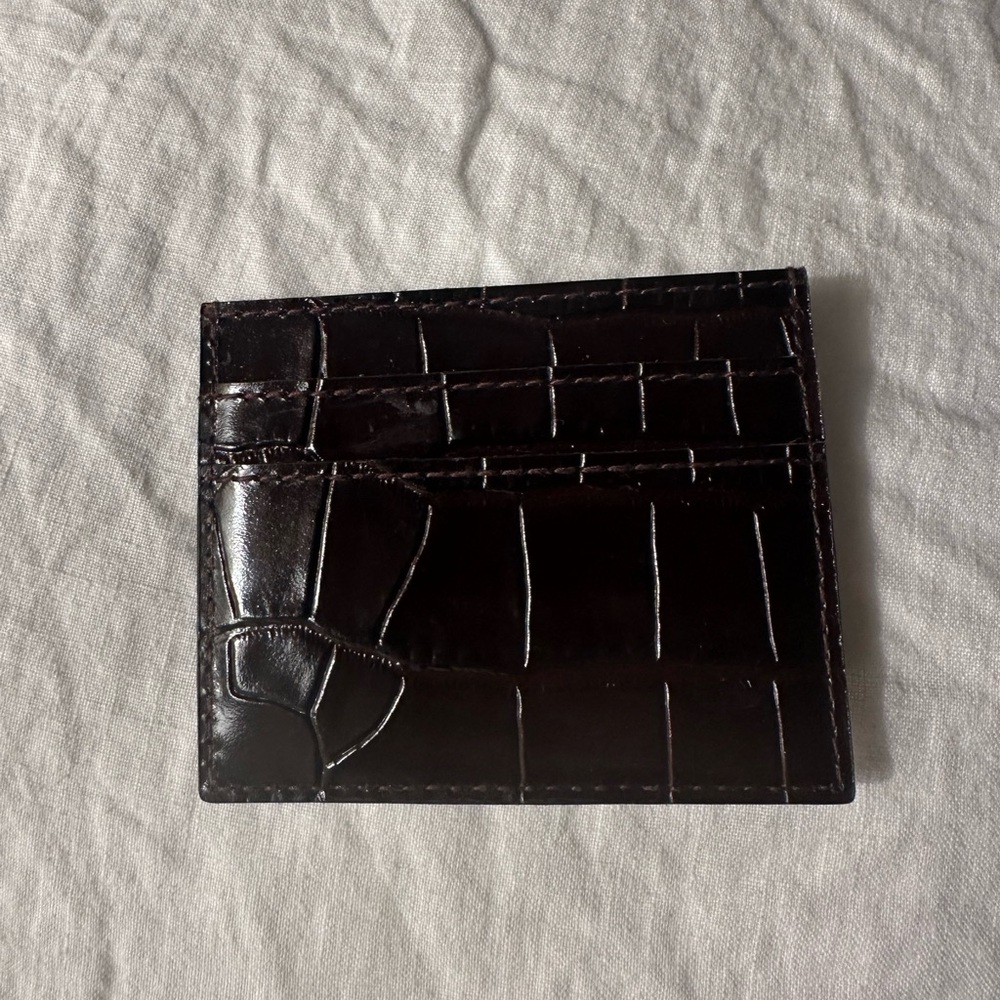 Brown Crocodile Pattern Card Holder